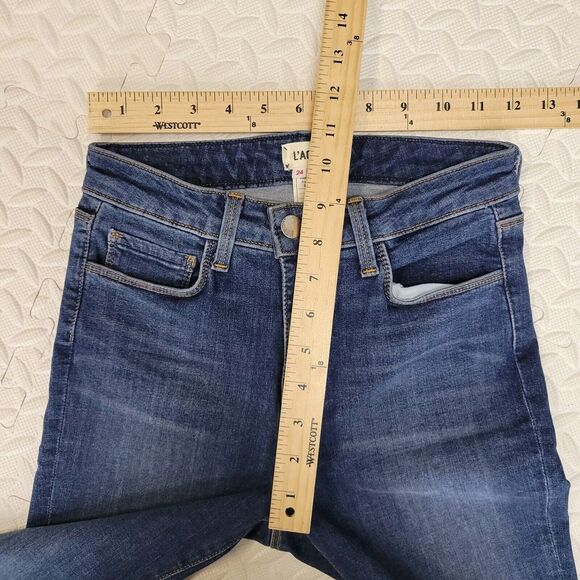 L'Agence Jeans Womens 24 Skinny Mid Rise Zip Hem Designer Sexy USA Medium Wash - Picture 7 of 9